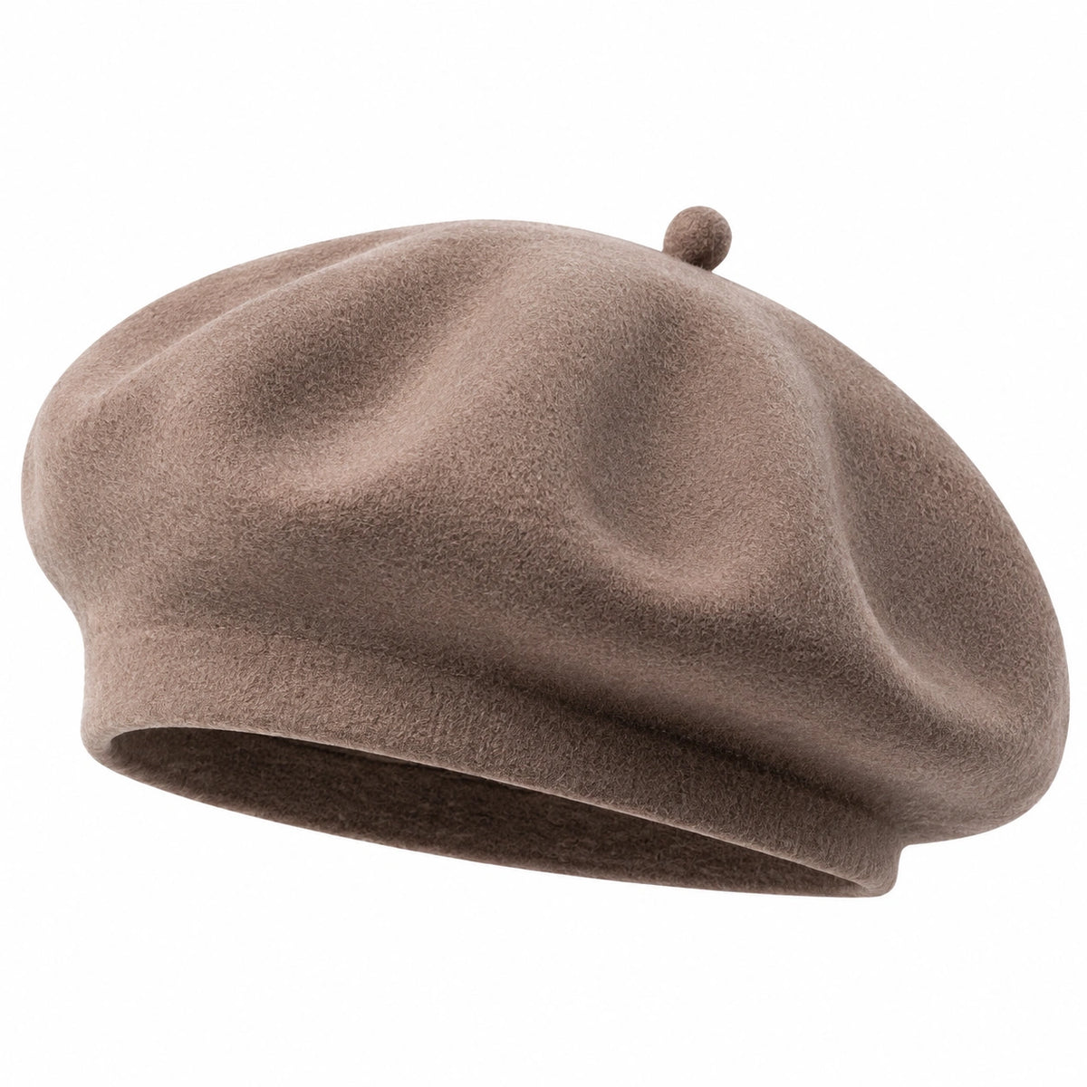 Boina talla única de fieltro marrón - estilo clásico
