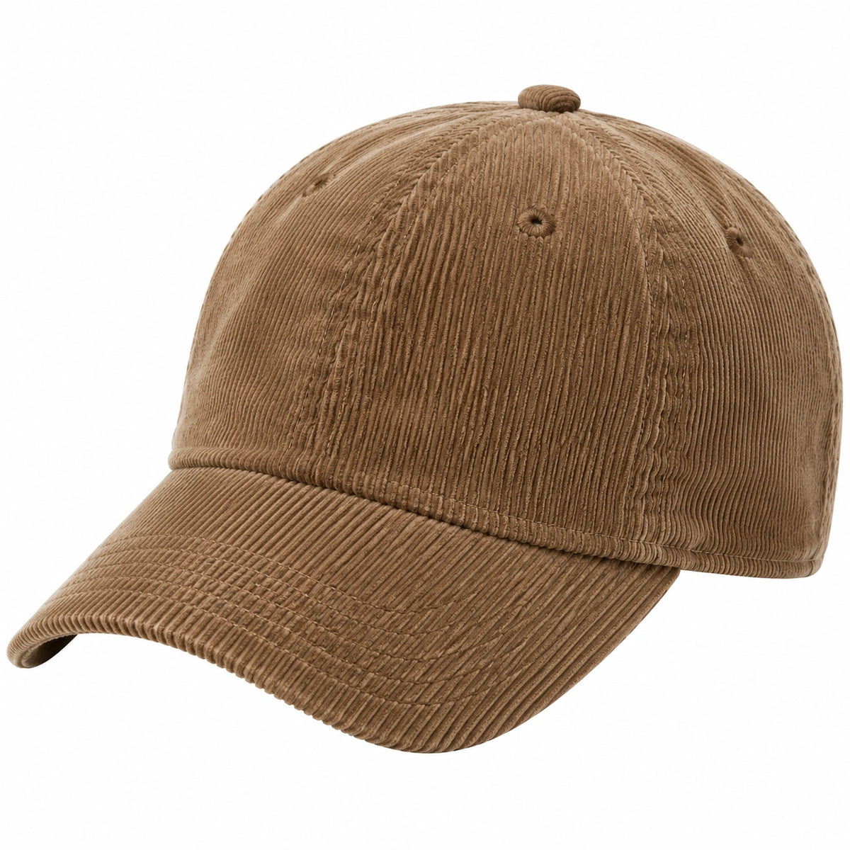 Gorra de béisbol talla única de pana marrón - visera curva estilo casual
