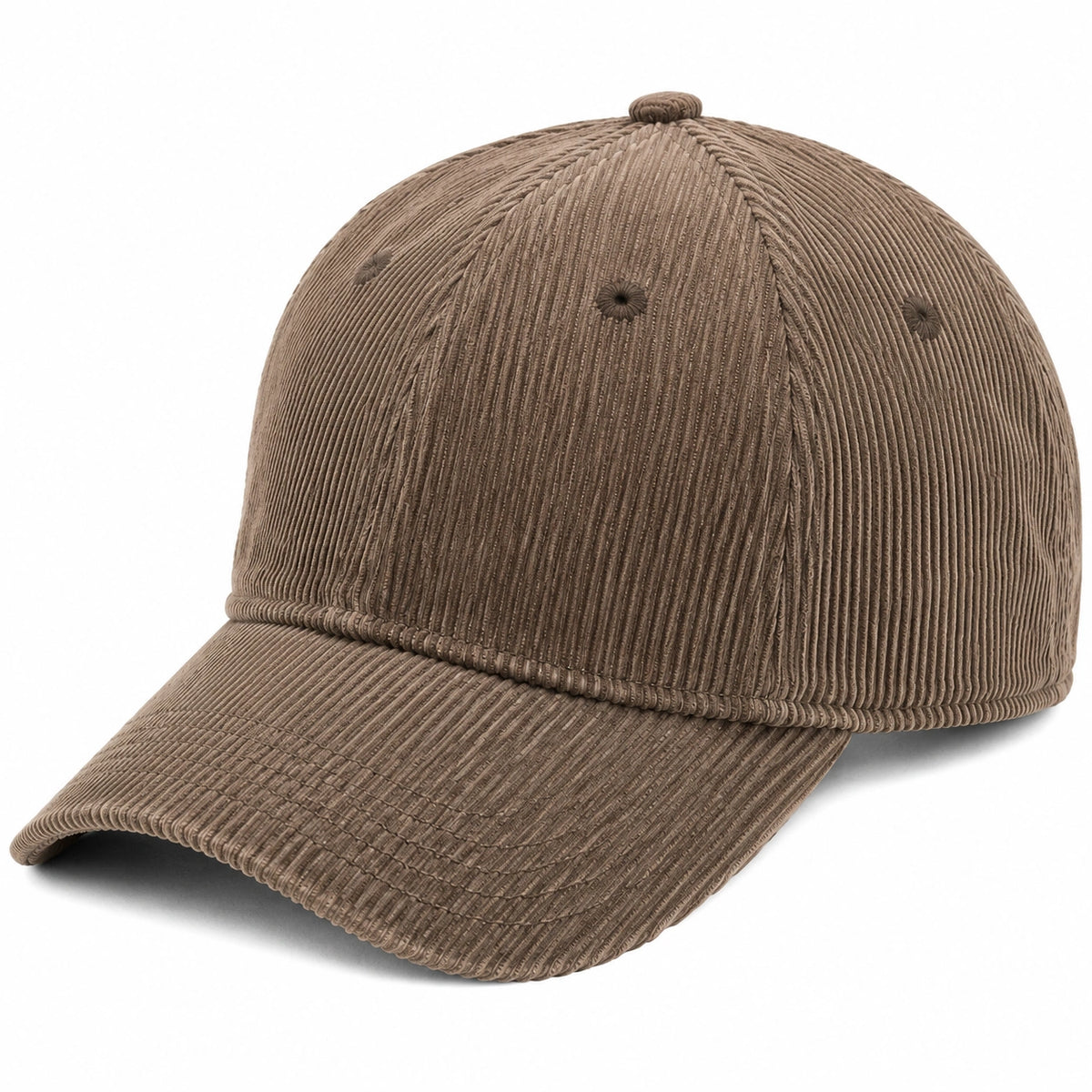 Gorra de béisbol de talla única de pana marrón - visera curva para uso diario