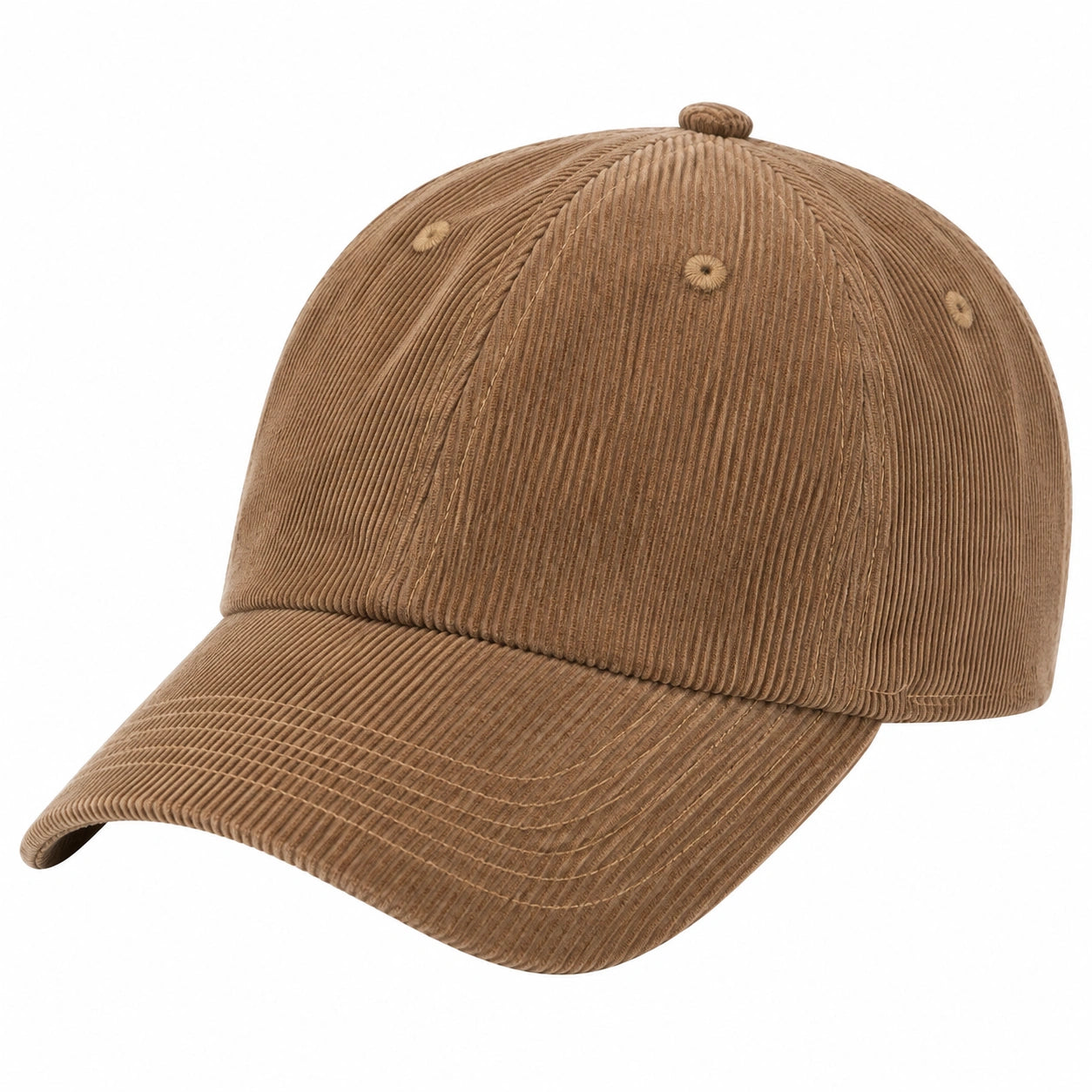 Gorra de béisbol talla única de pana marrón ajustable de estilo casual