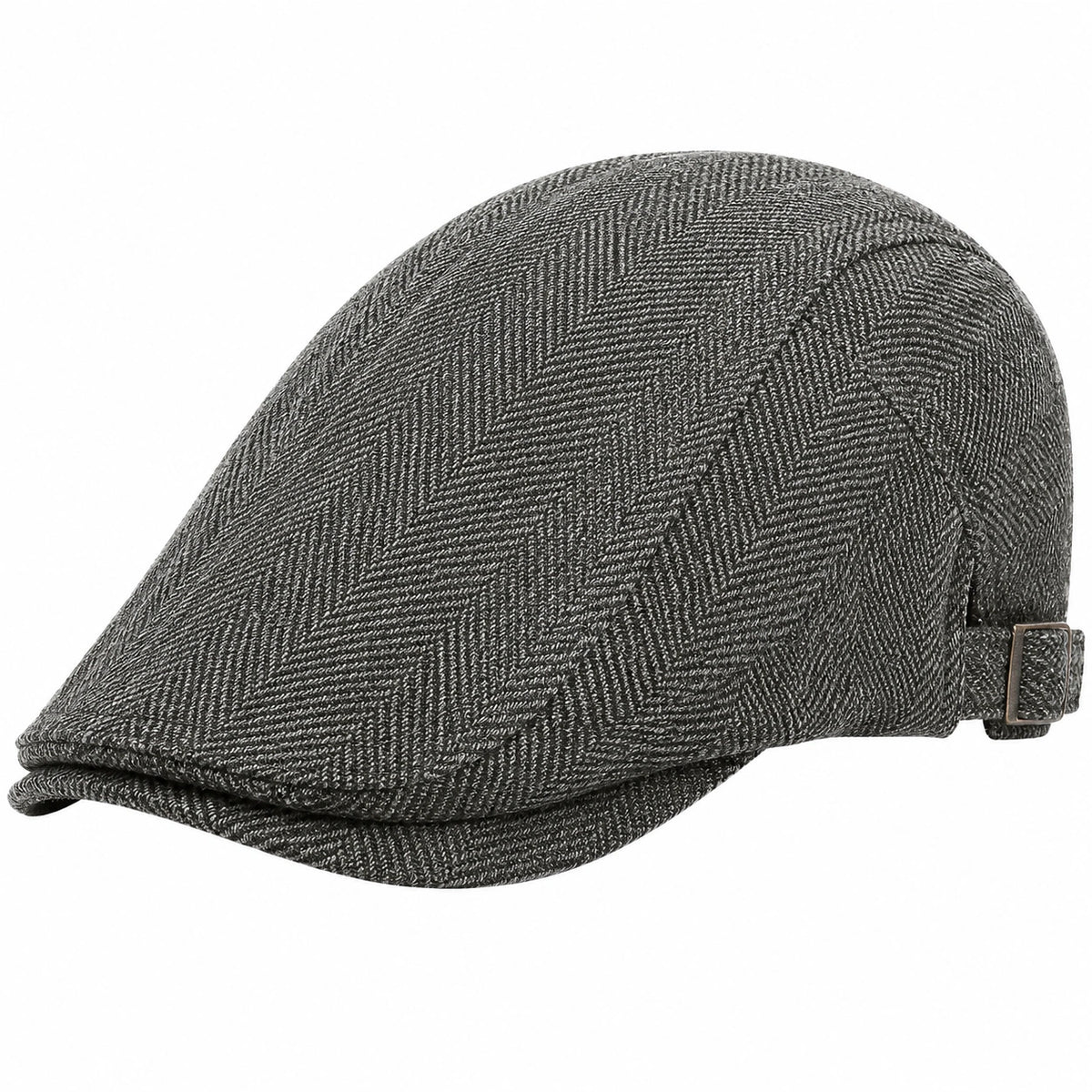 Gorra plana talla única de tejido gris con espiga y ajuste trasero