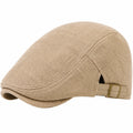 Gorra plana ajustable talla única de tejido beige para uso diario estilo clásico