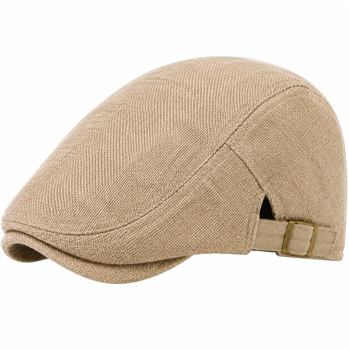 Gorra plana ajustable talla única de tejido beige para uso diario estilo clásico