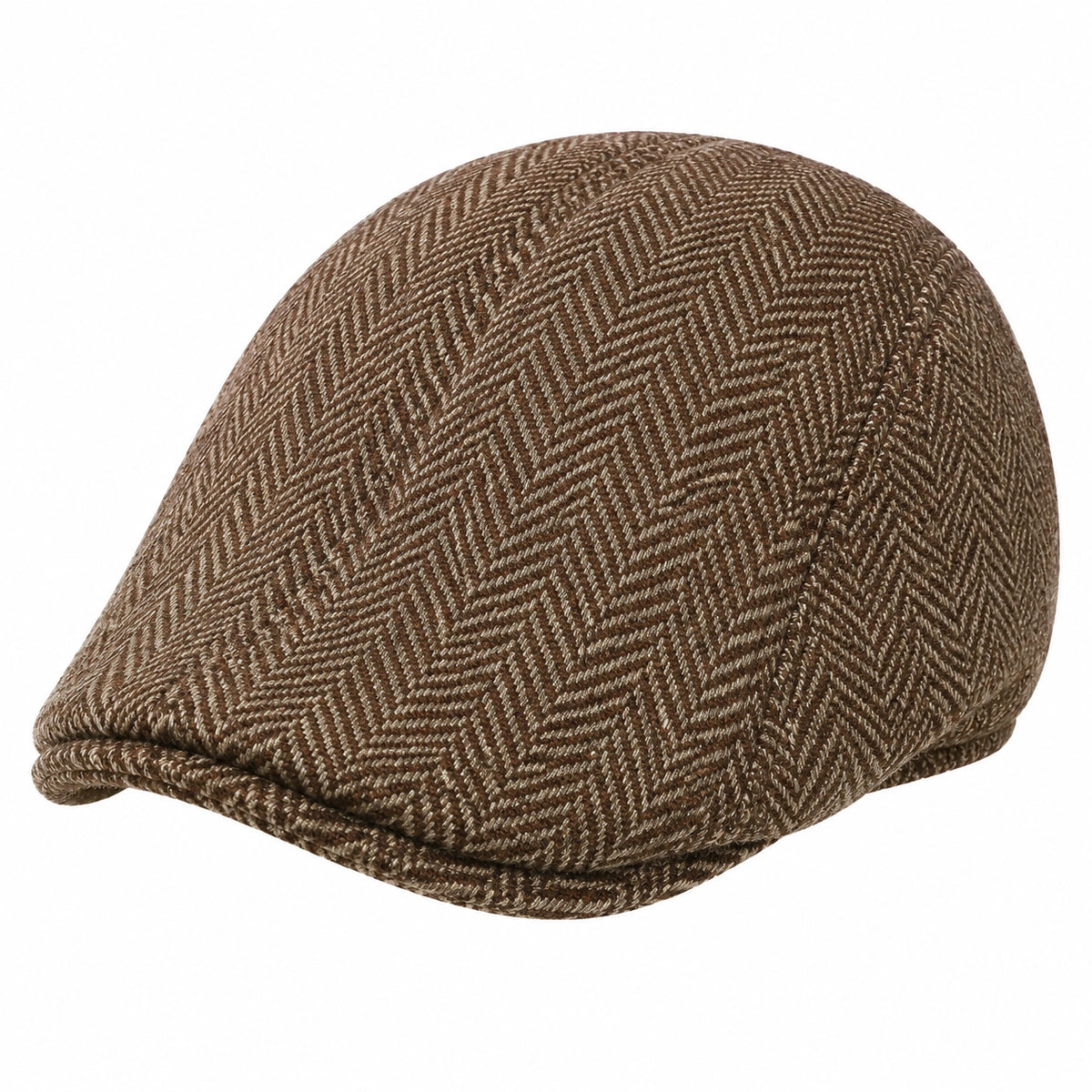Gorra plana talla única de tejido marrón con espiga estilo clásico