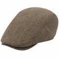 Gorra plana talla única de tejido marrón con espiga para uso diario
