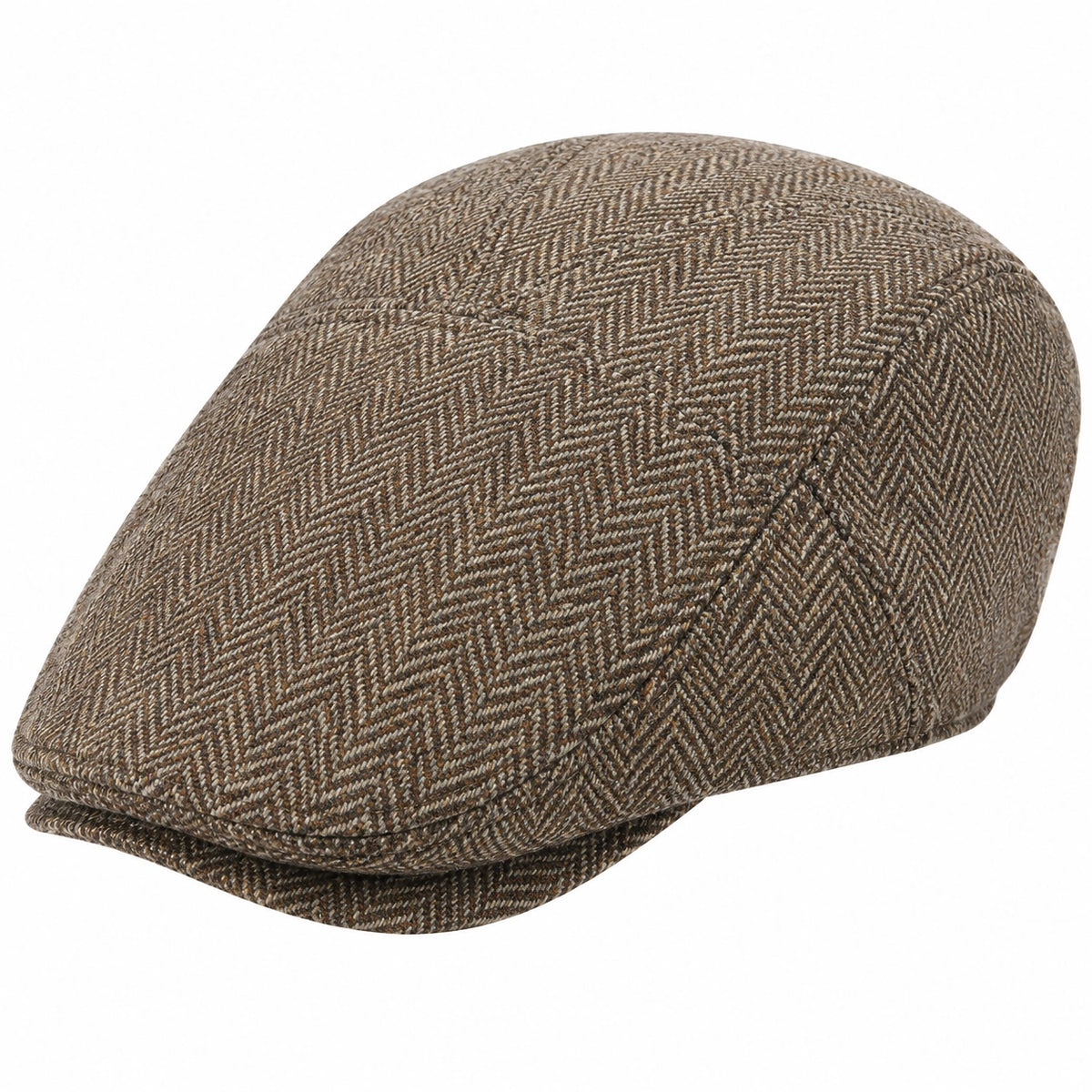 Gorra plana talla única de tejido marrón con espiga para uso diario