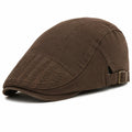 Gorra plana talla única de algodón marrón ajustable estilo clásico