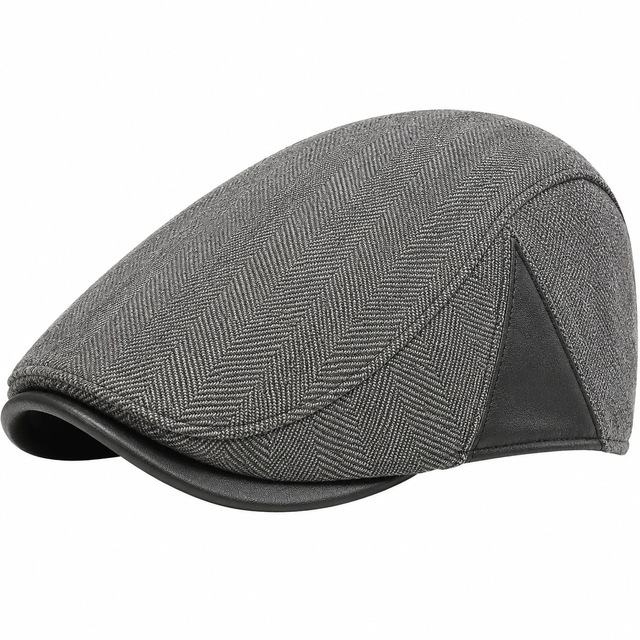 Gorra plana talla única de tejido gris con diseño clásico