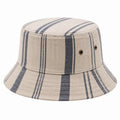 Sombrero de pescador talla única de tejido beige y azul marino a rayas para uso diario
