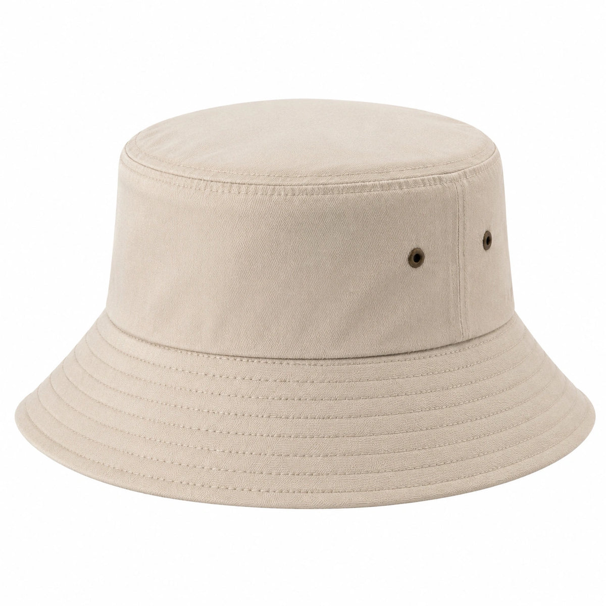 Sombrero tipo pescador talla única de tejido beige - ala ancha con ojales de ventilación