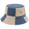 Sombrero bucket talla única de pana azul y beige - estilo bicolor para uso diario