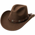Sombrero cowboy talla única marrón de material sintético estilo vaquero