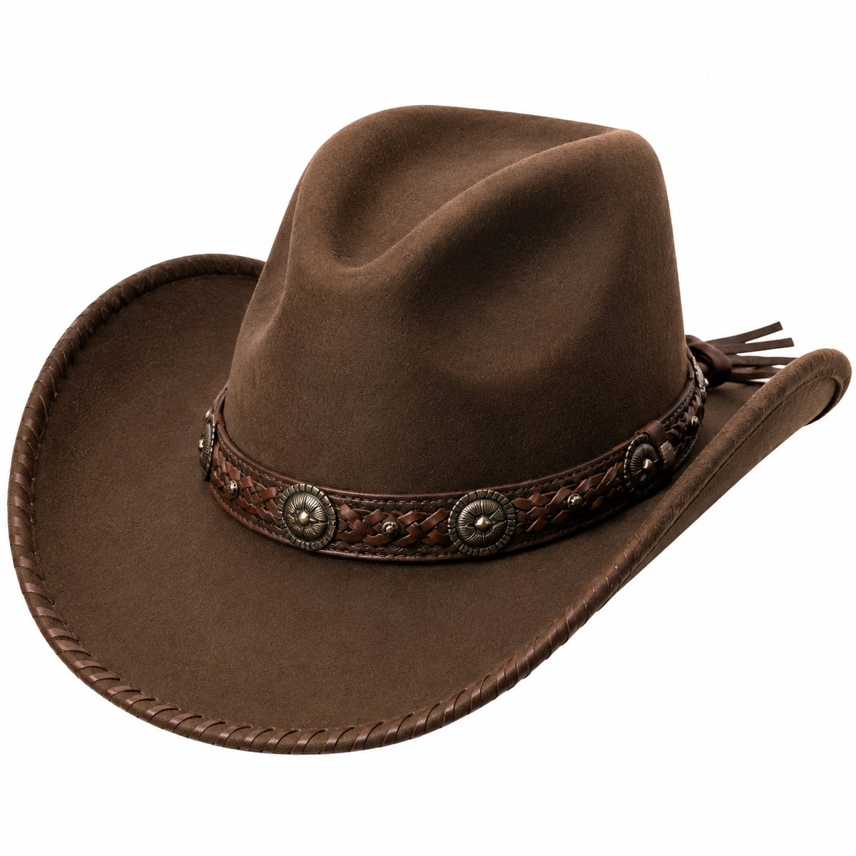 Sombrero cowboy talla única marrón de material sintético estilo vaquero
