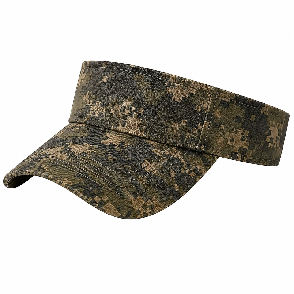 Visera talla única de tejido verde camuflaje para exterior