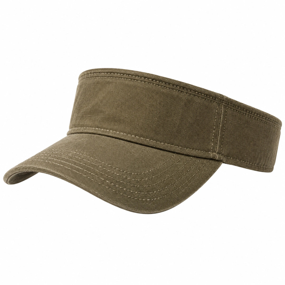Visera deportiva talla única de lona caqui para protección solar