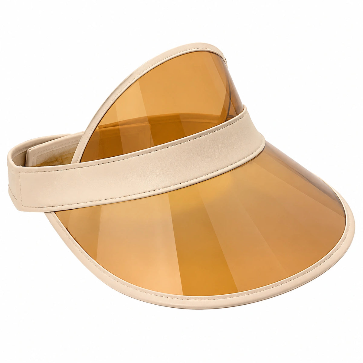 Visera unisex talla única de material sintético beige y ámbar con pantalla transparente para exterior