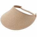 Visera de mujer talla única de fibra trenzada beige - ajustable para uso al aire libre