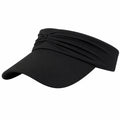 Visera deportiva talla única de tejido negro - ala curva y ajuste elástico