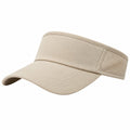 Visera de talla única beige de tejido con panel elástico para uso deportivo